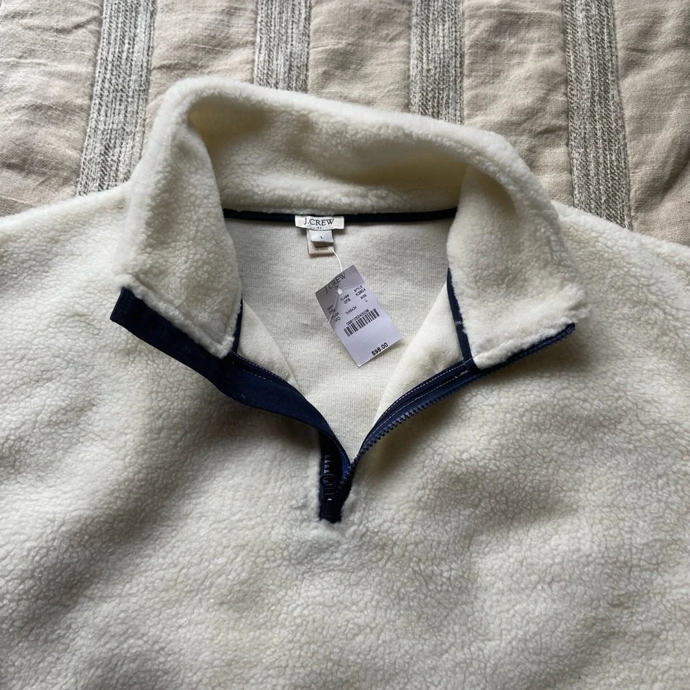 J Crew White Sherpa